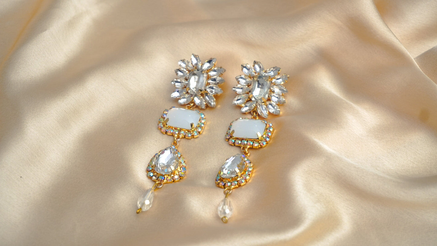 white-floral-long-earrings