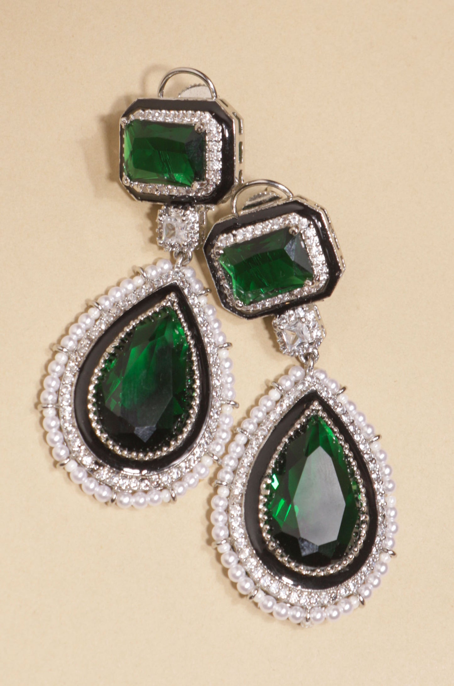 green ad party earrings