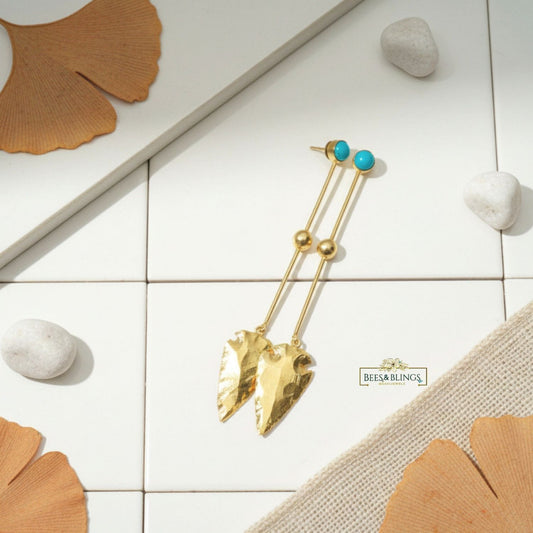 Gold-Turquoise-Drop-Earrings