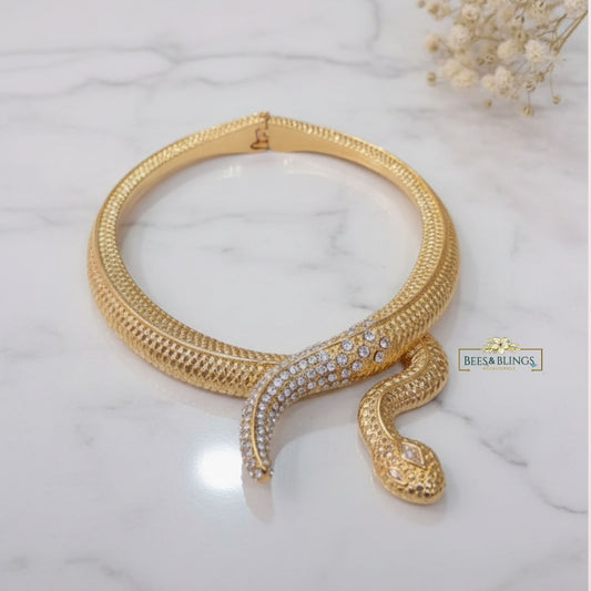 Golden-Luxury-Snake-Choker-Necklace