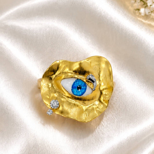 Golden Evil Eye Statement Ring