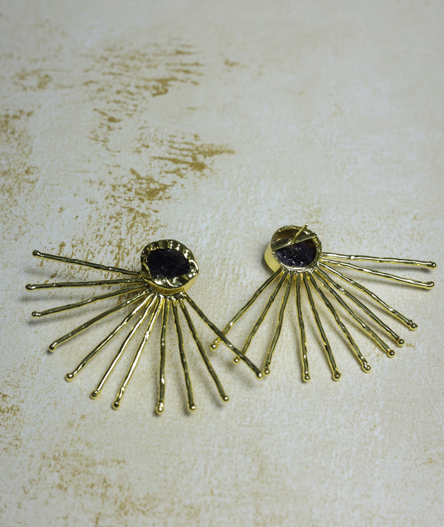 gold plated-druzzy-earrings