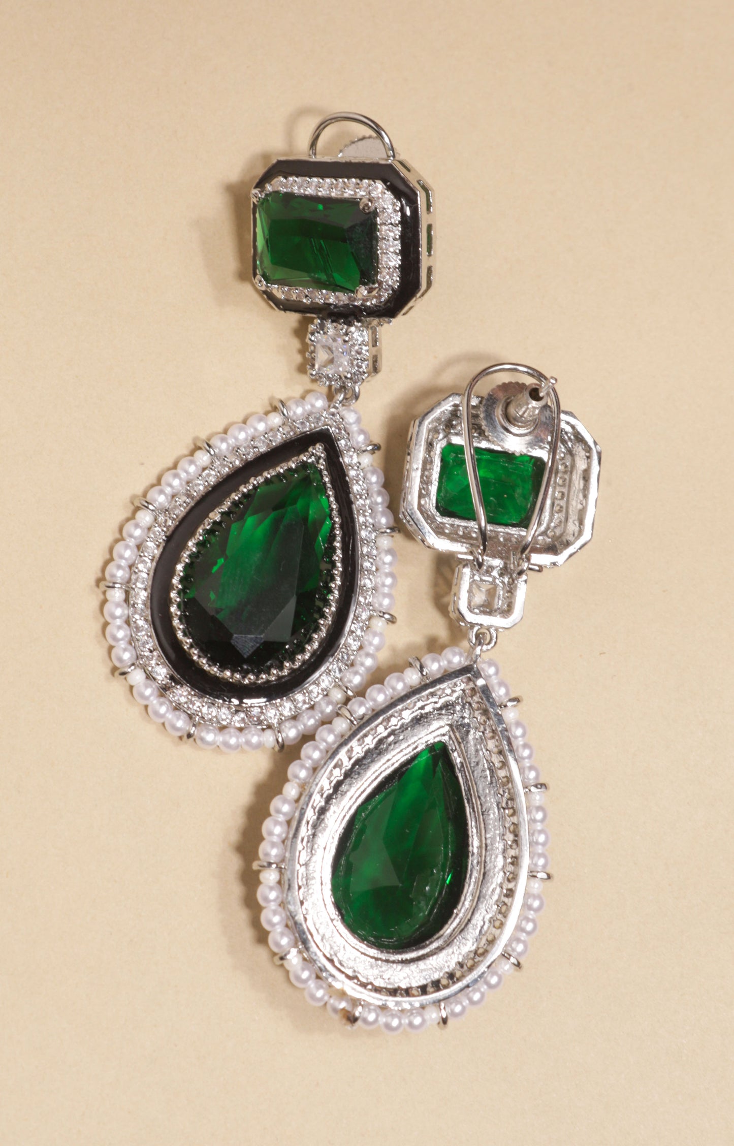 green ad party earrings