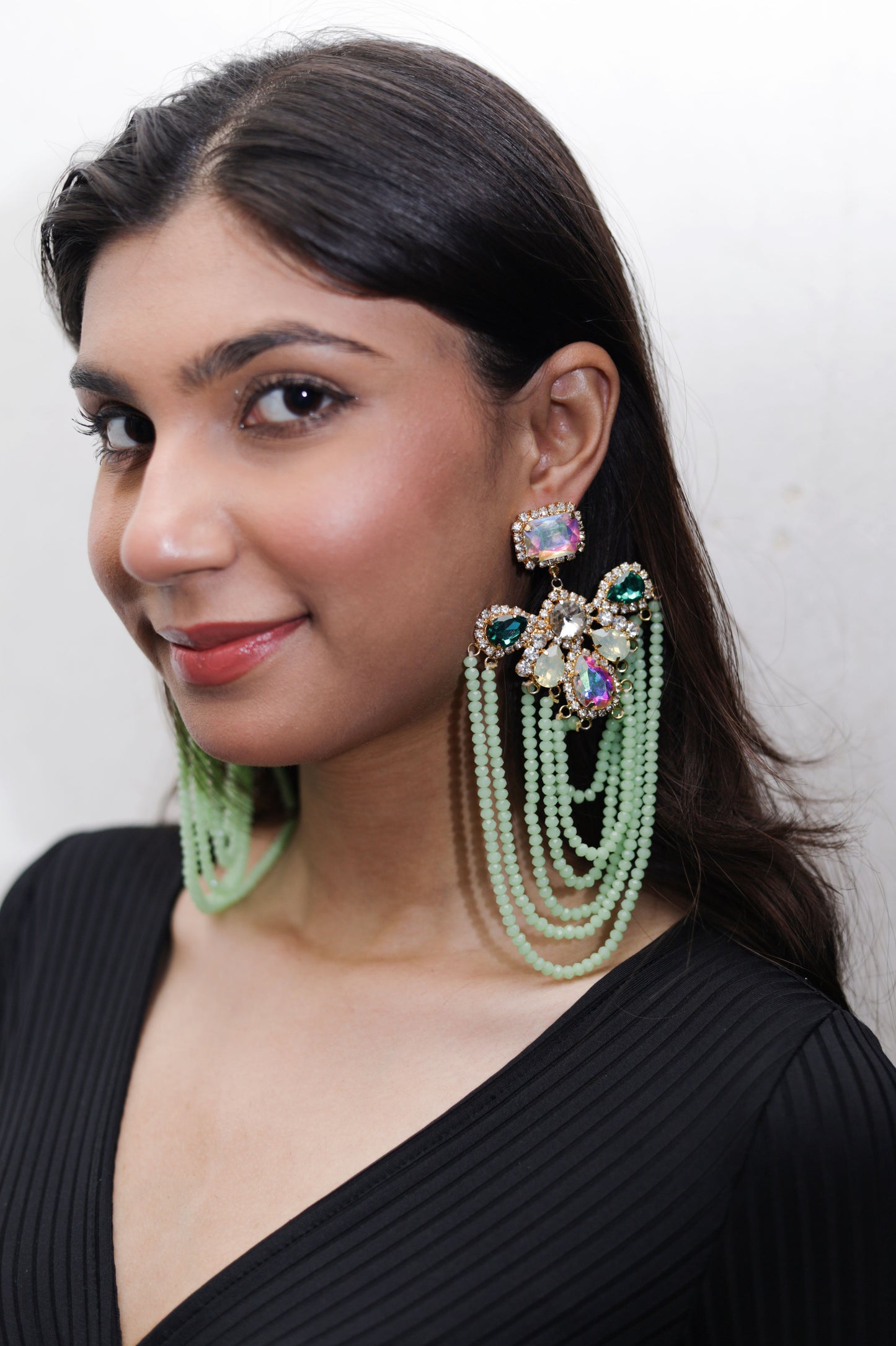 neon green party earrings