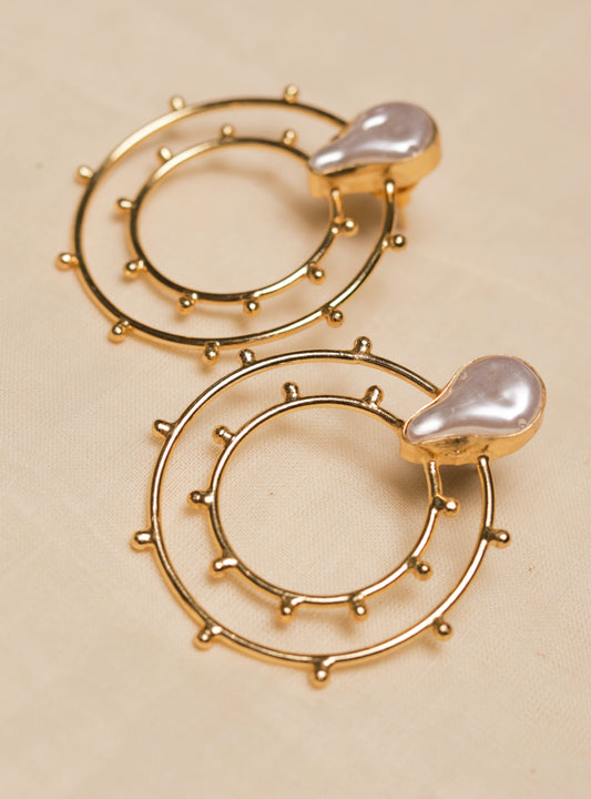 golden casual statement earrings