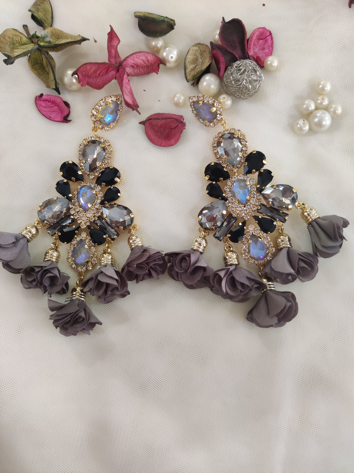 grey-floral-statement-earrings