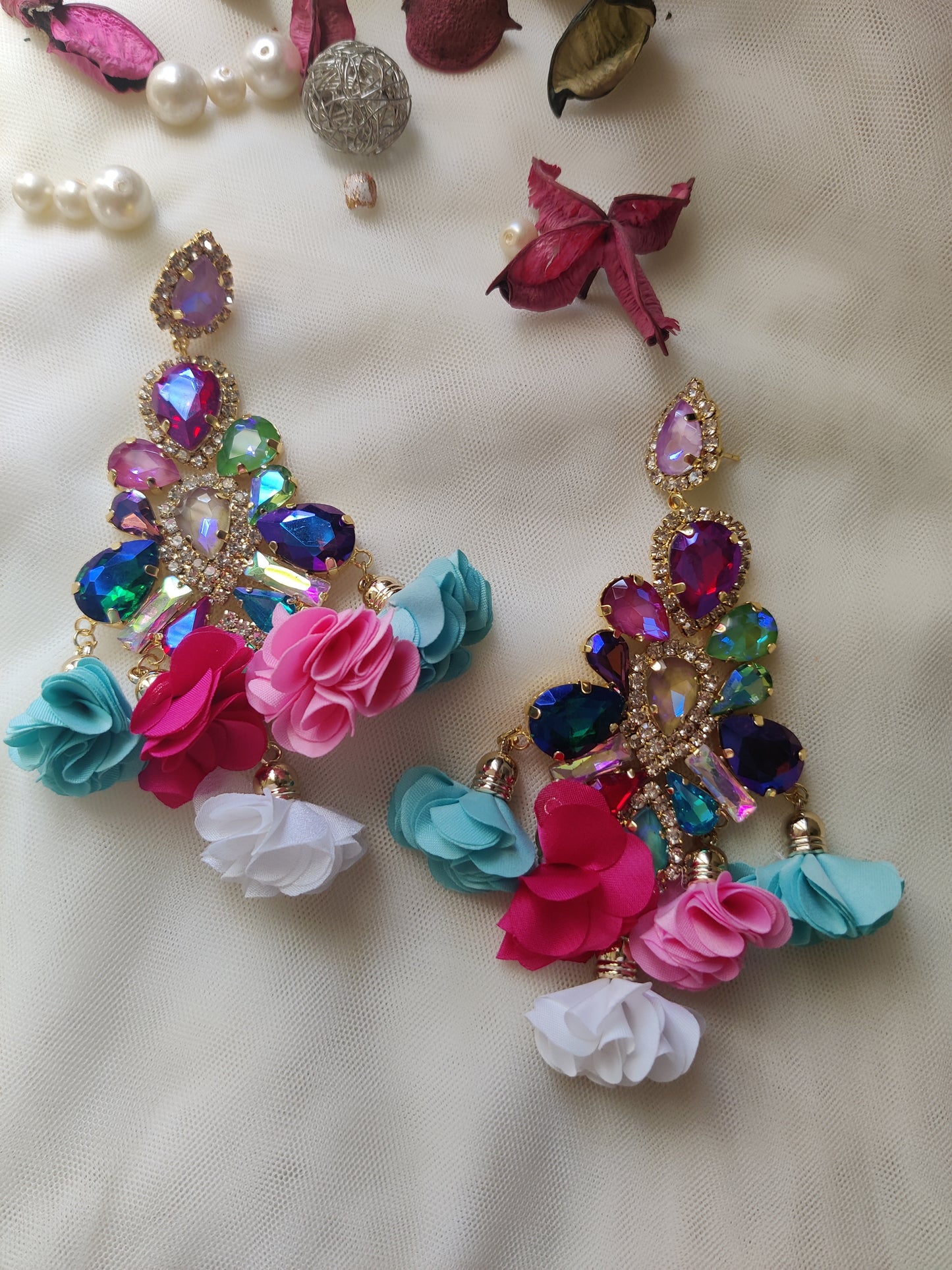 multicolor-floral-party-earrings