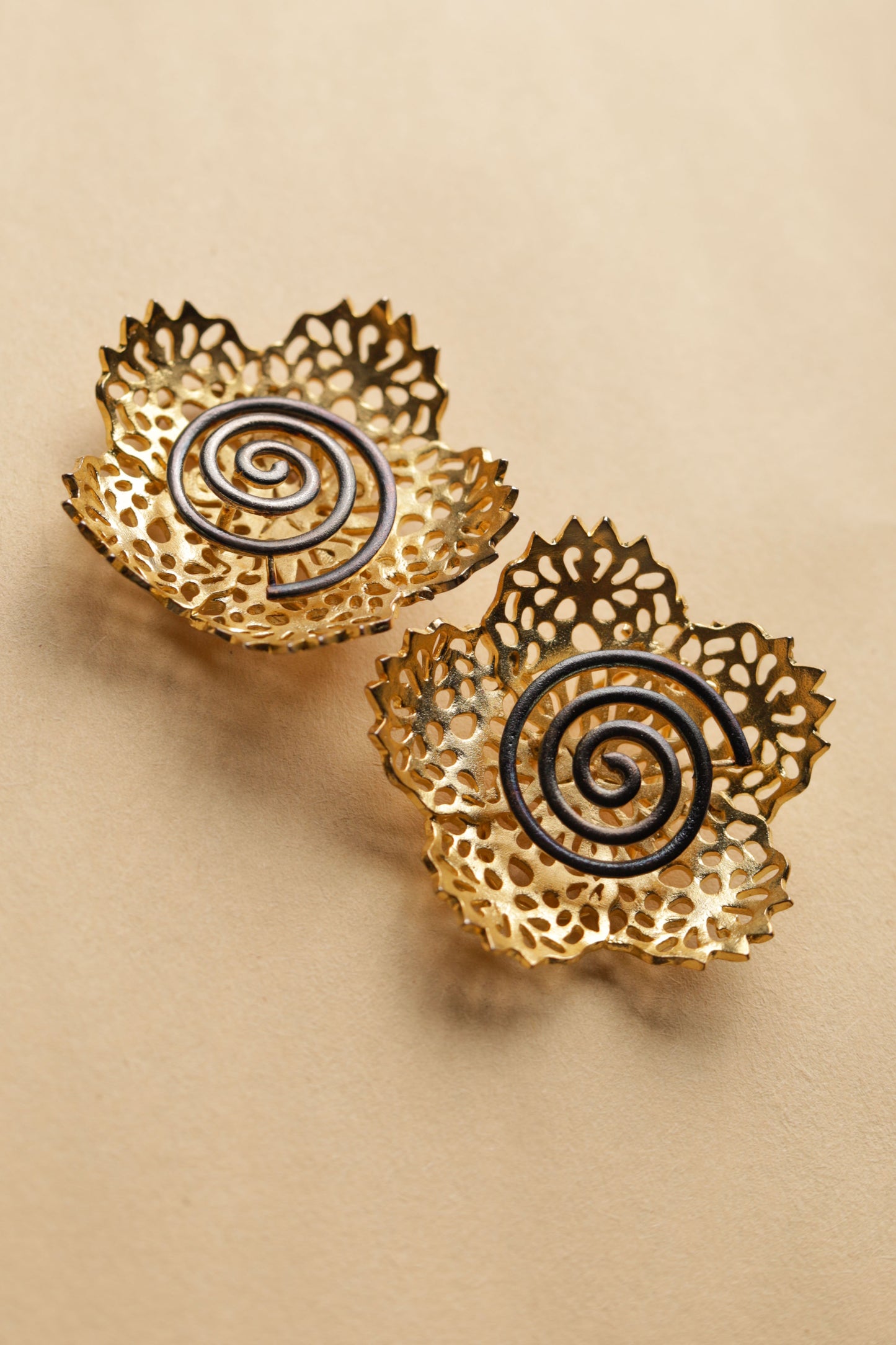 Golden blossom stud earrings