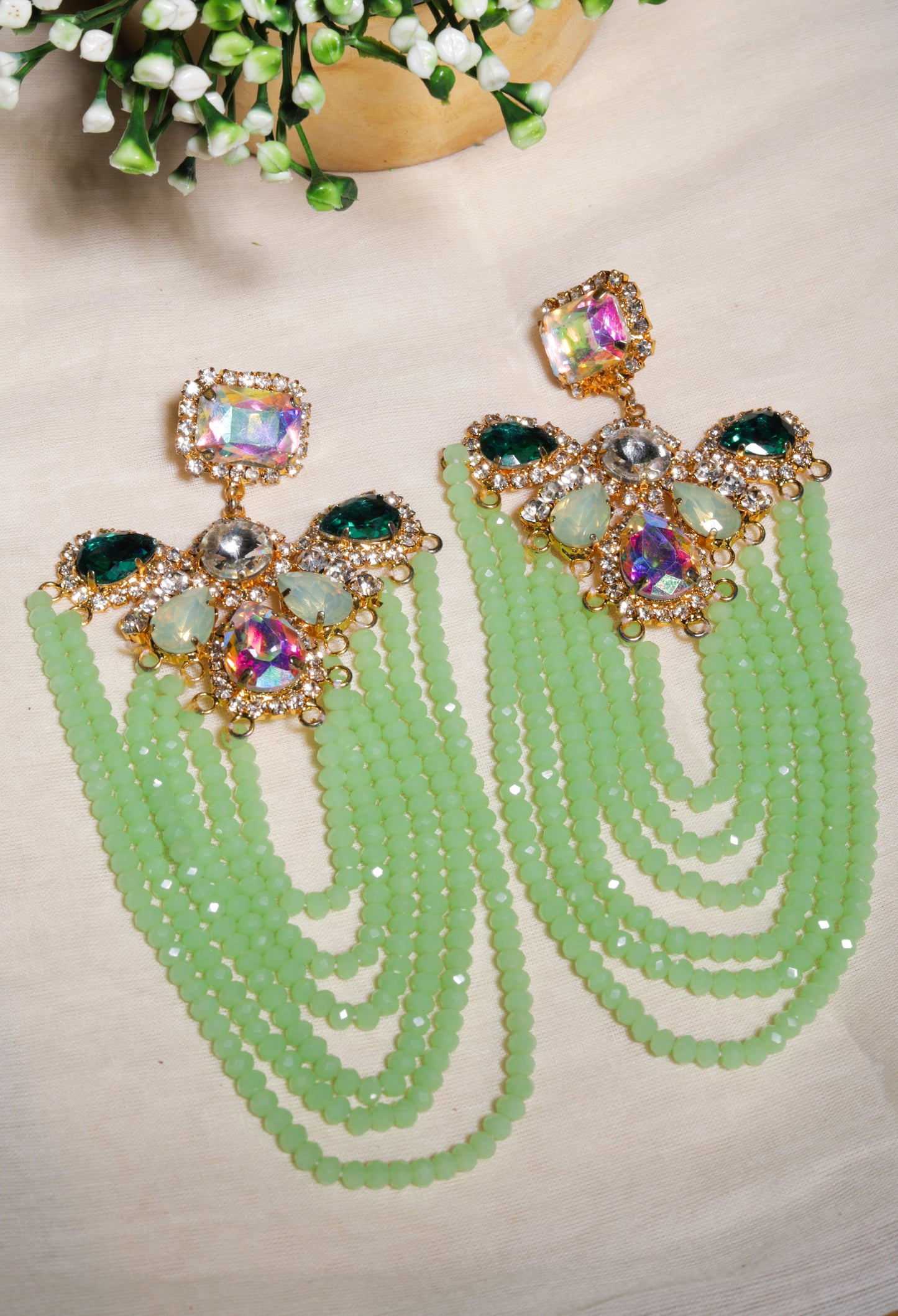 neon green party earrings