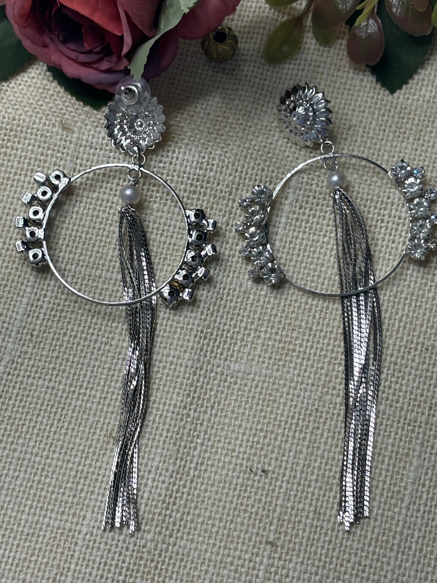 silver-long-tassel-earrings