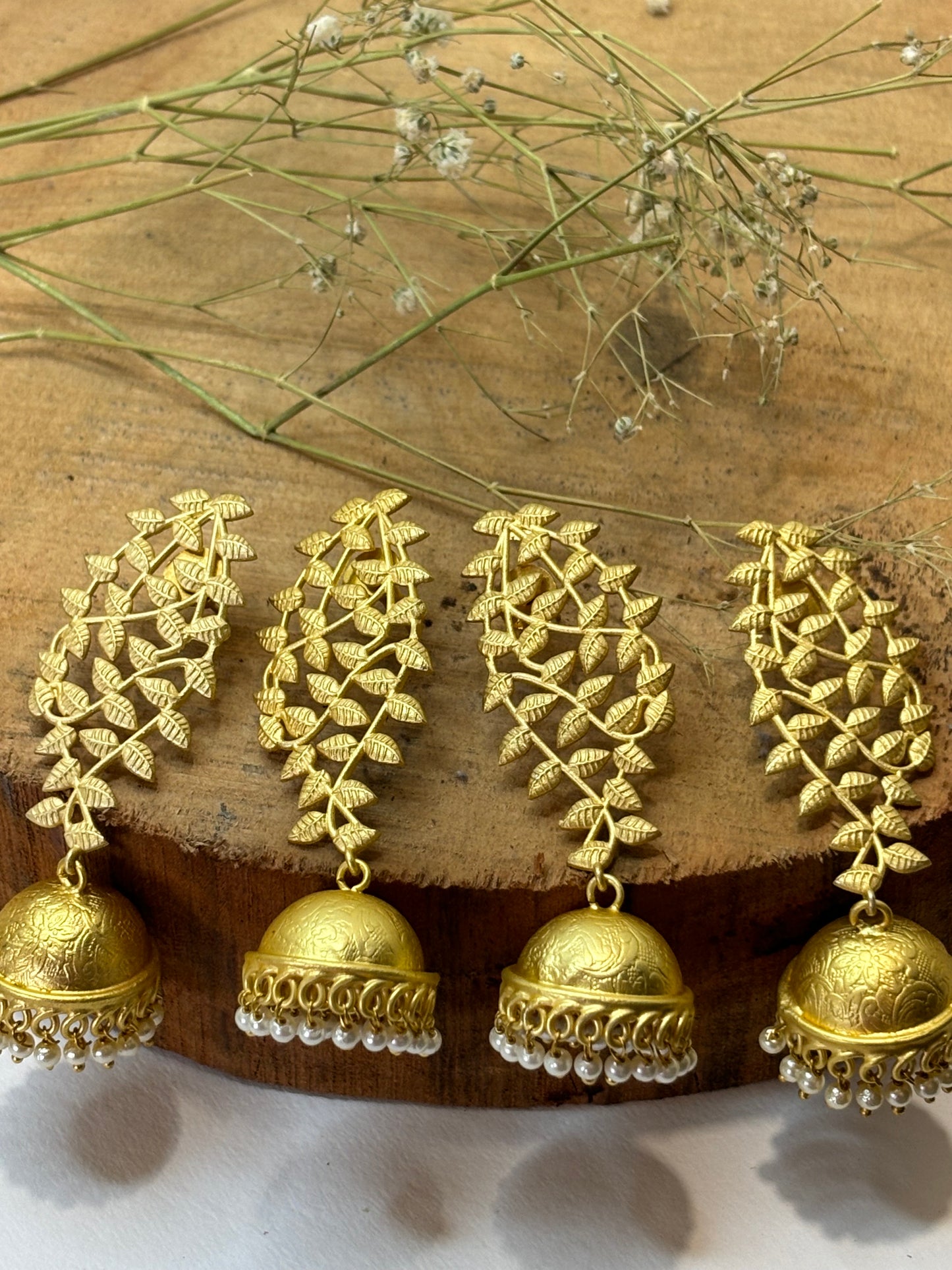 Traditional Gold Plated Kundan Jhumkis