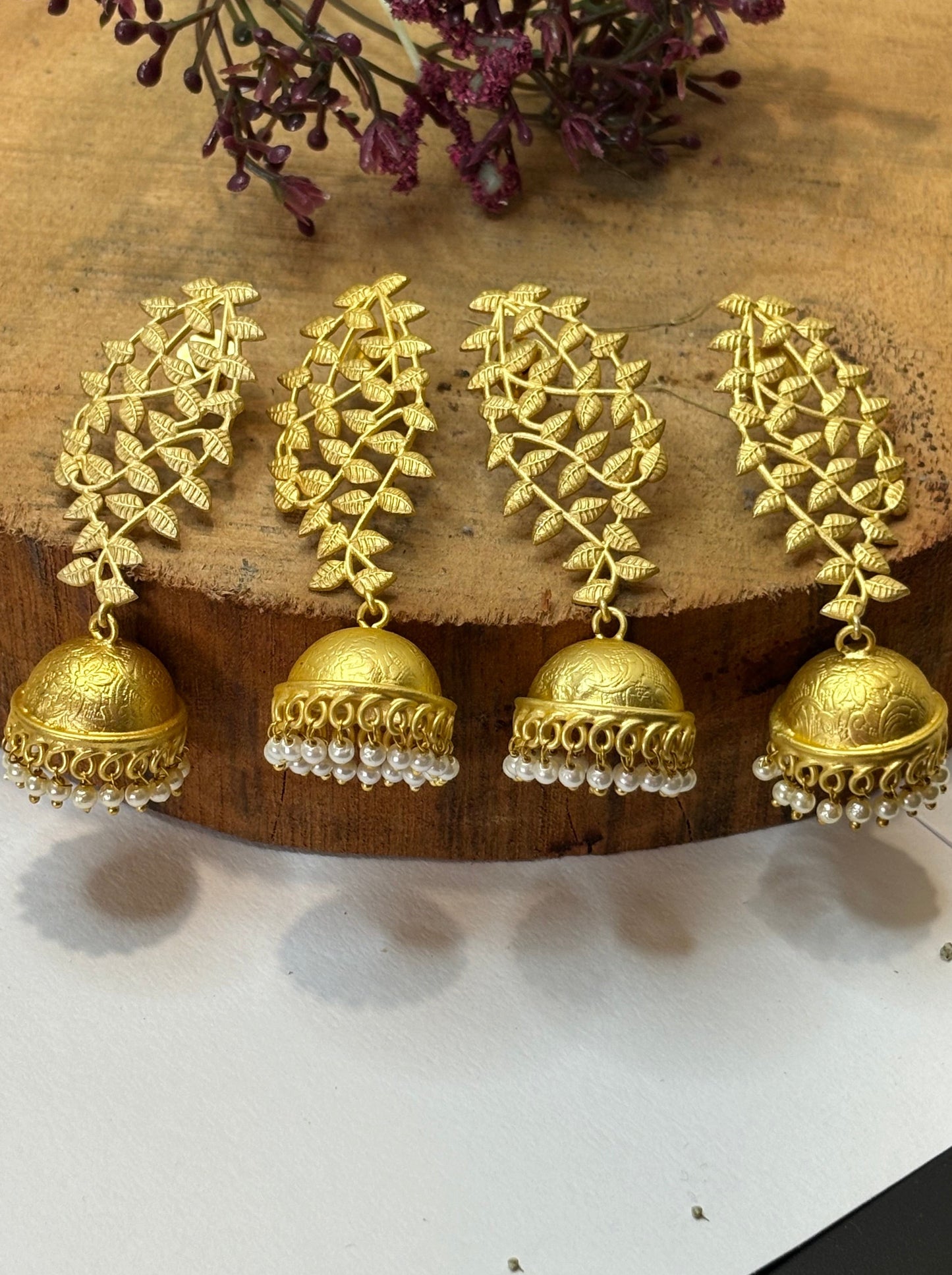 Traditional Gold Plated Kundan Jhumkis