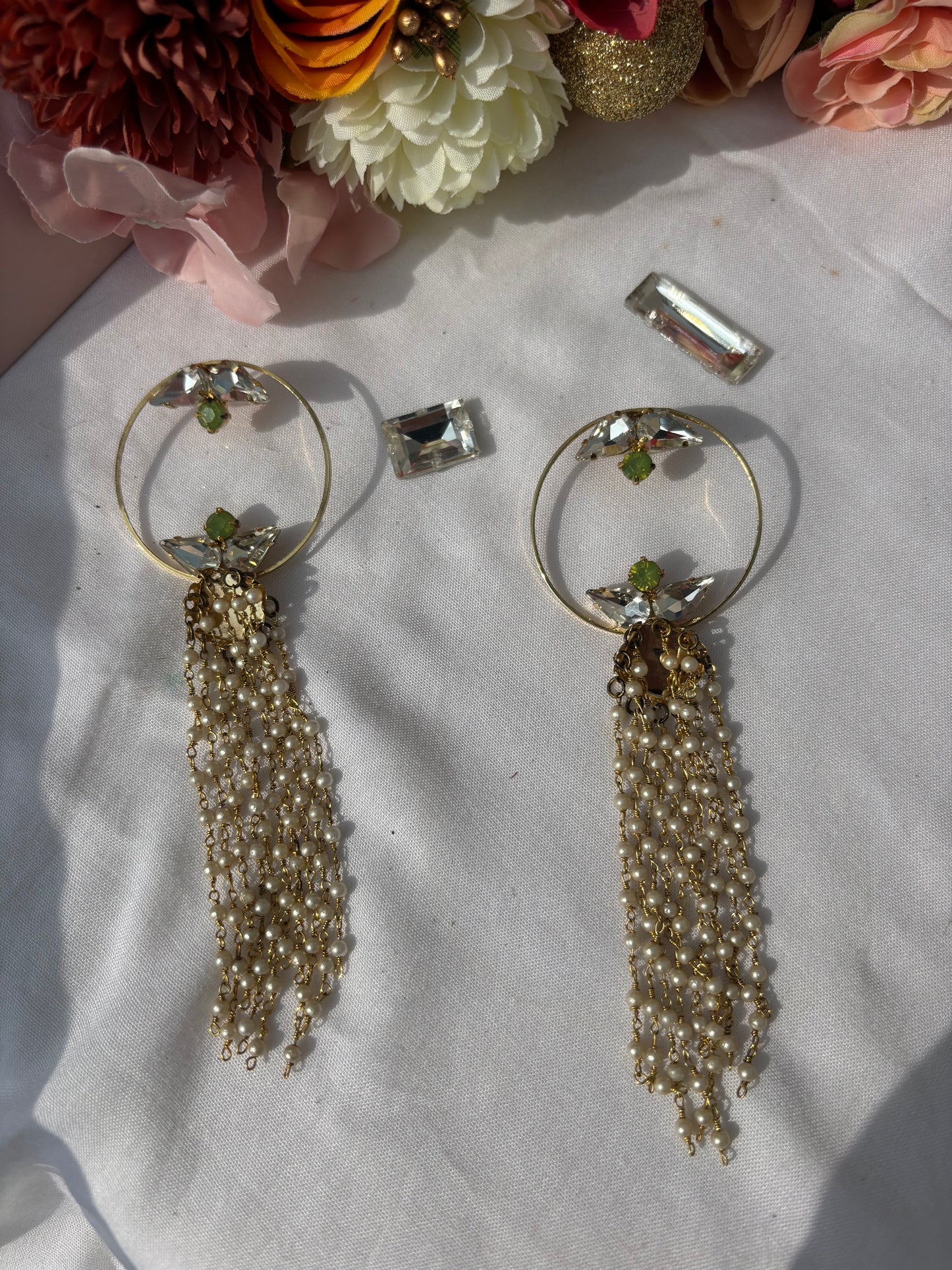 golden-pearl-tassel-earrings