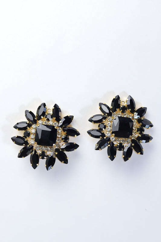 Black-rhinestone-stud-earrings