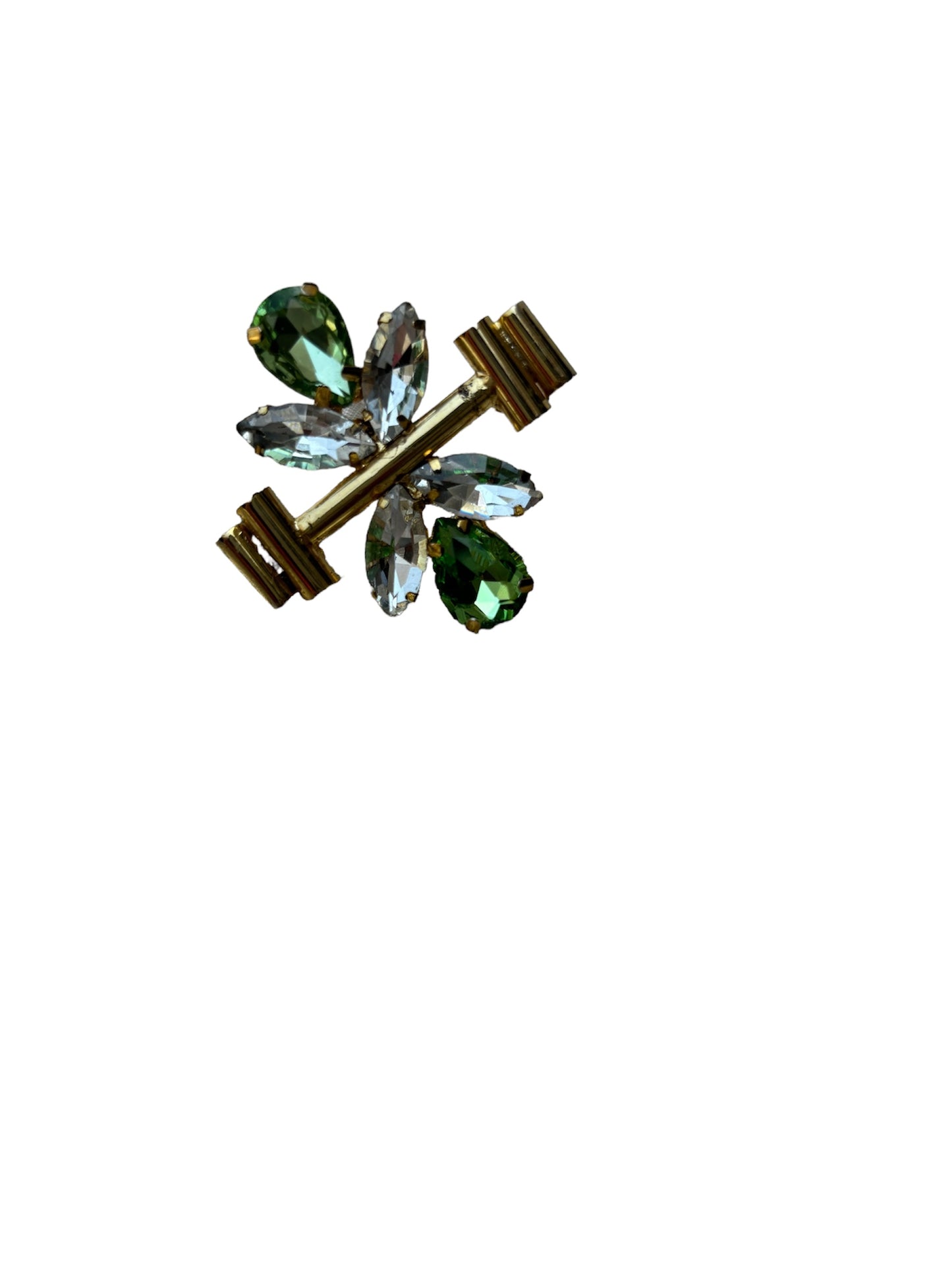 goldplated-green rhinestone ring