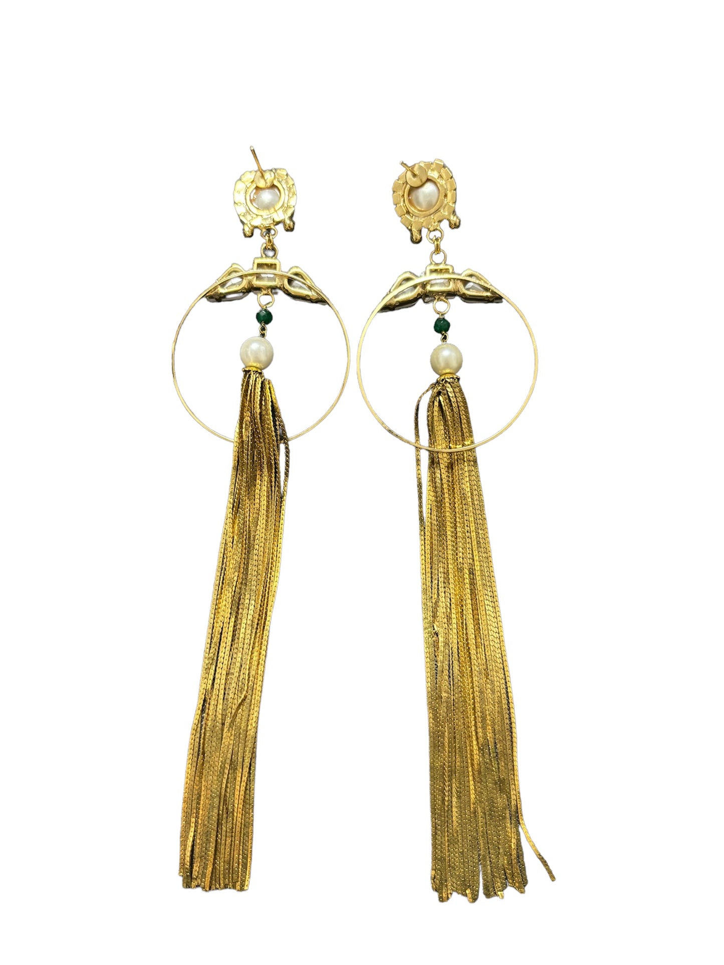 golden-long-tassel-earrings