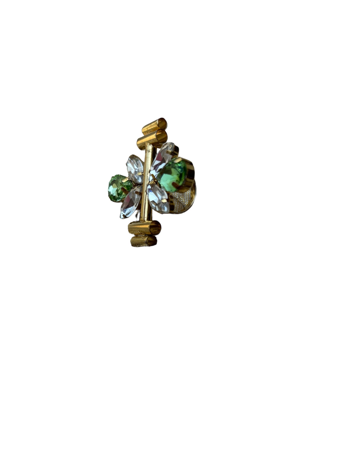 goldplated-green rhinestone ring
