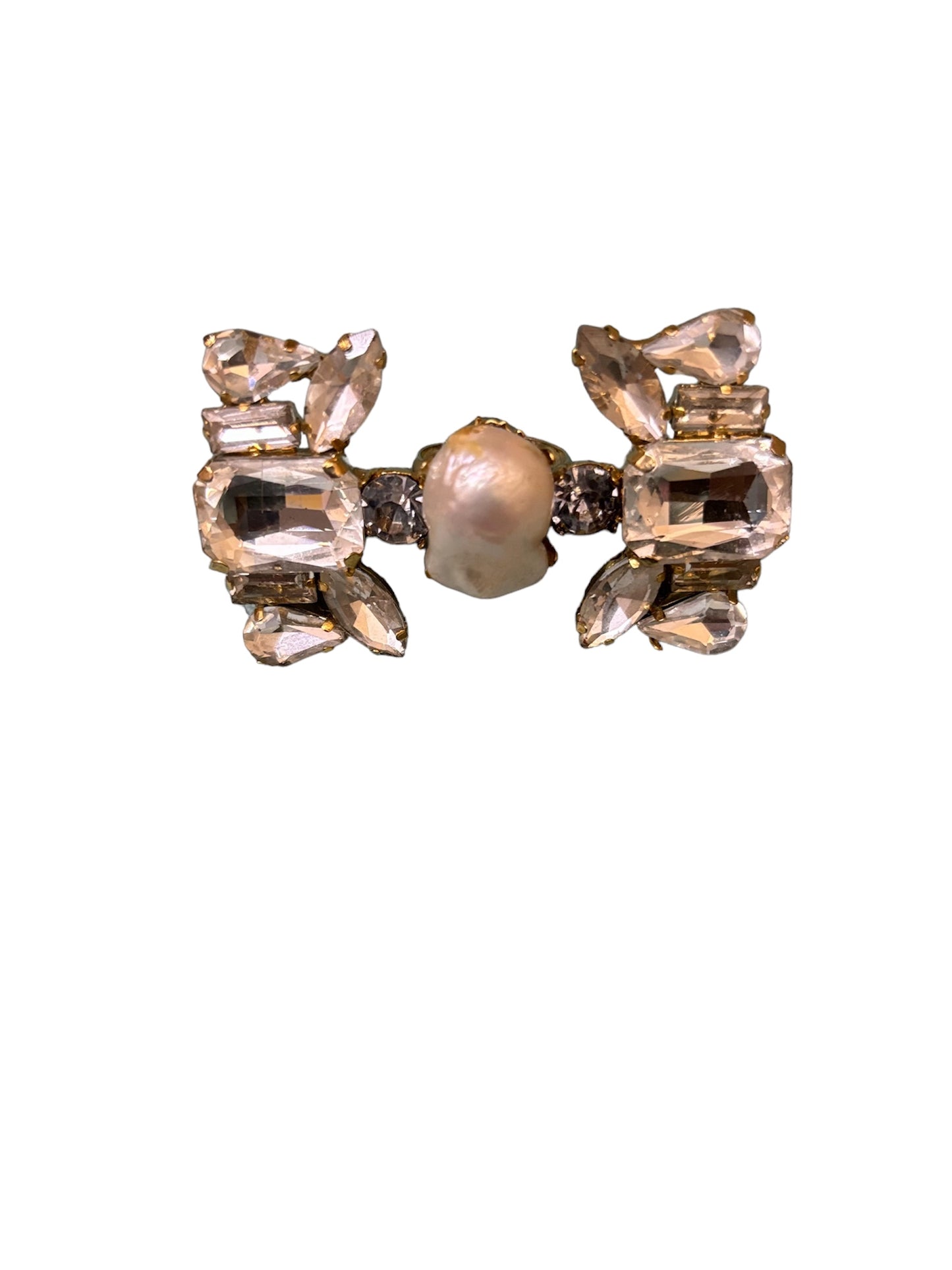 rhinestone baroque pearl ring