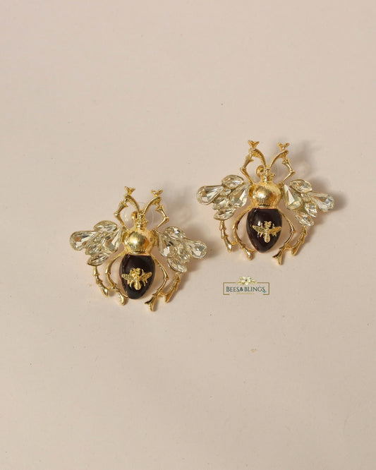 wine bee statement earring