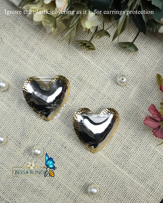 Heart partywear statement earring