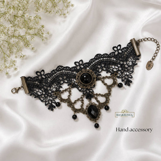 Black Crochet Hand Accessory