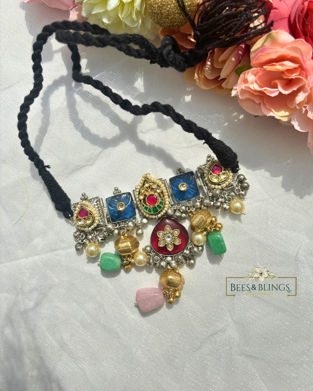 Ras Rasiya blue Dual Tone Choker