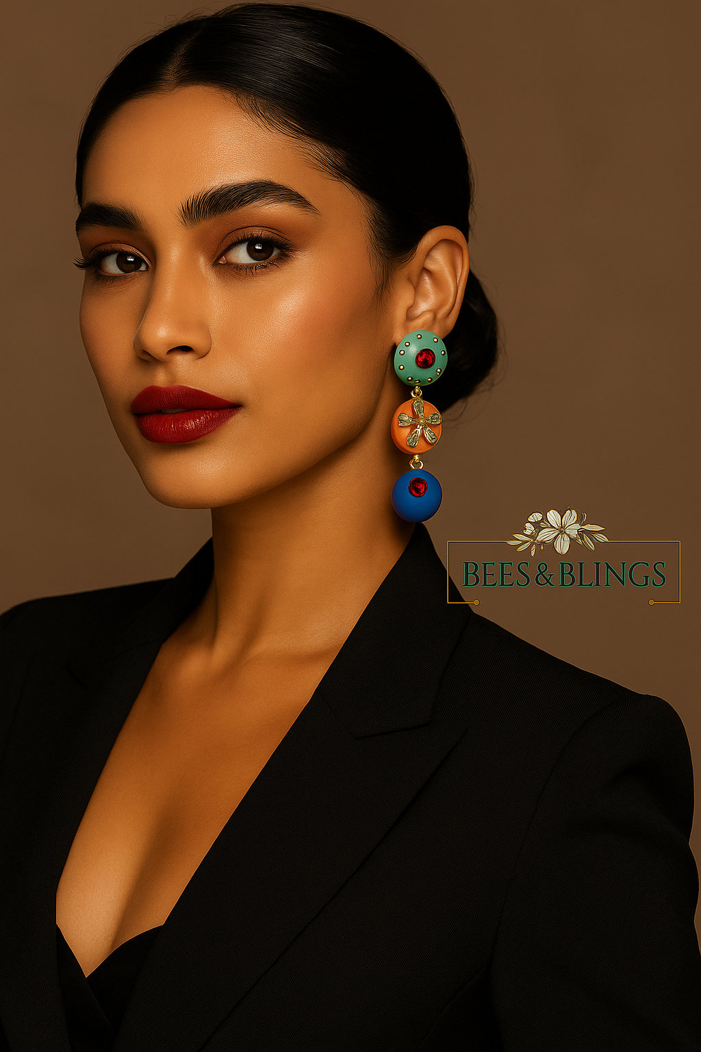 colorful drop statement earrings