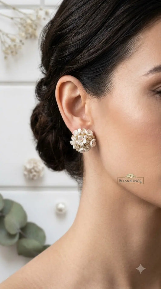 Pearl Stud Earrings | Gold Plated Classic Pearl Studs for Women