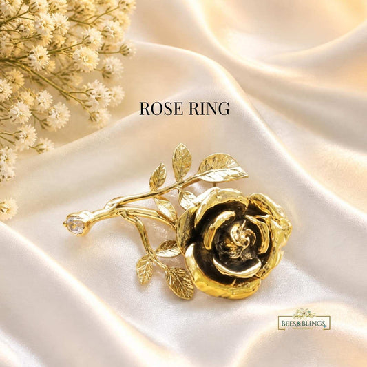 Golden Rose Statement Ring