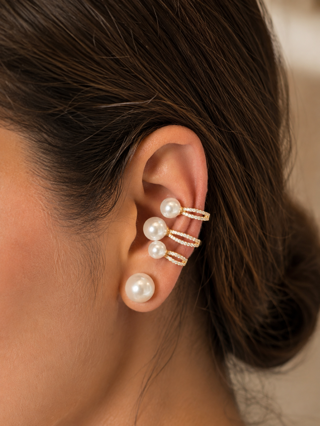 Golden Pearl & Crystal Ear climbers