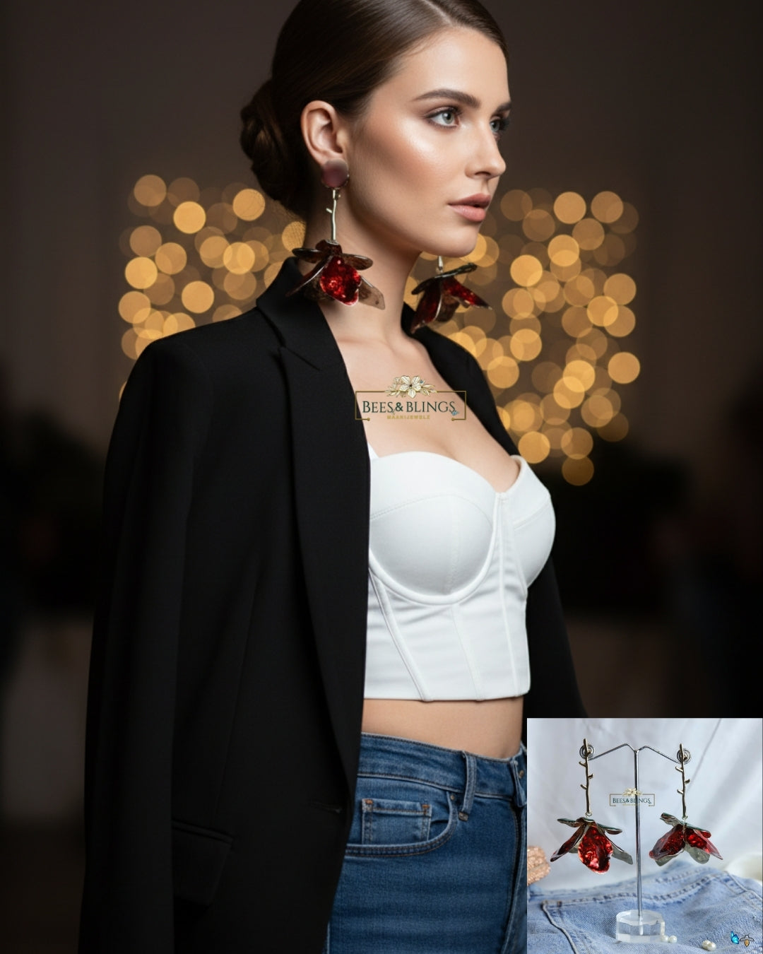 Red-green-Floral-party-earrings