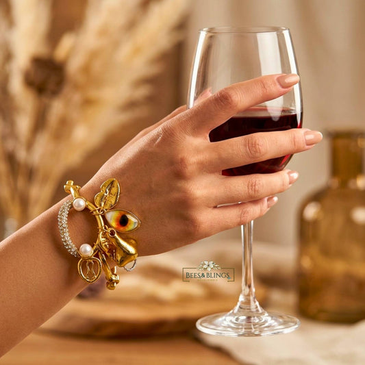 Golden Charm Premium Handcuff Bracelet