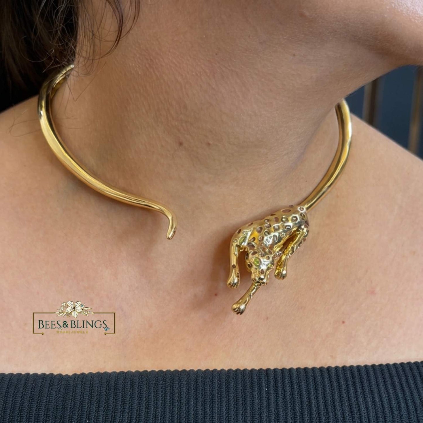 Gold Statement Collar Necklace