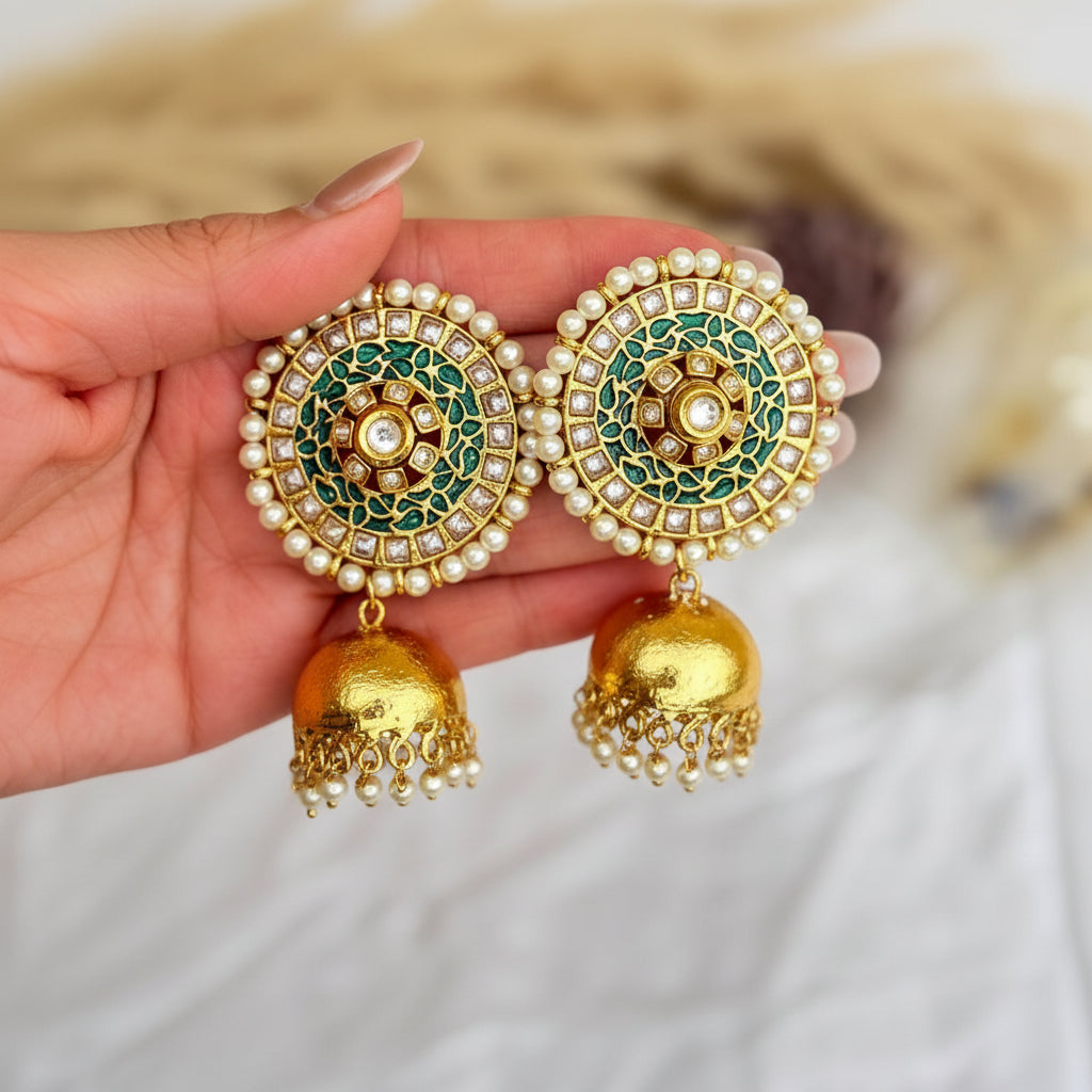 green_ethnic_jhumkis