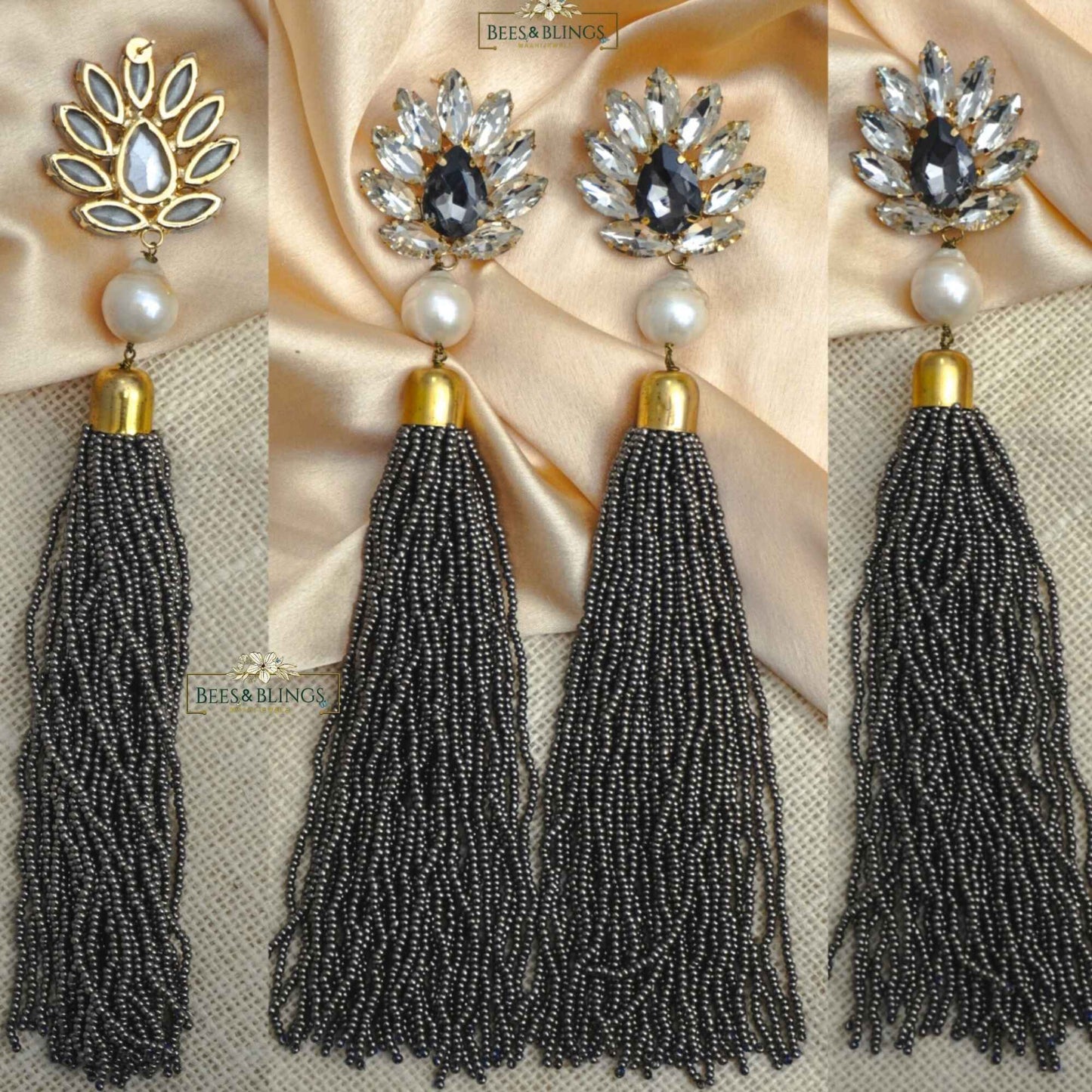 grey-tassels-statement-party-earrings