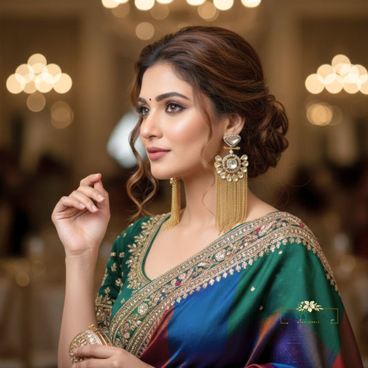 Golden Kundan Tassel Earrings