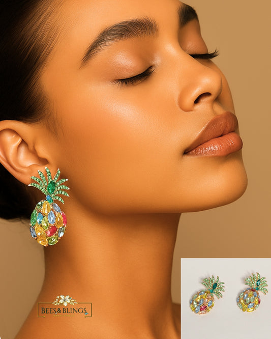 multicolour-pineapple-statement-earrings