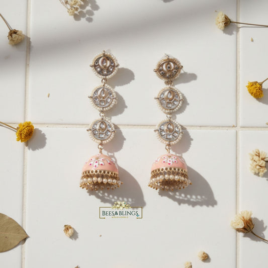 peach-kundan-wedding-jhumkis