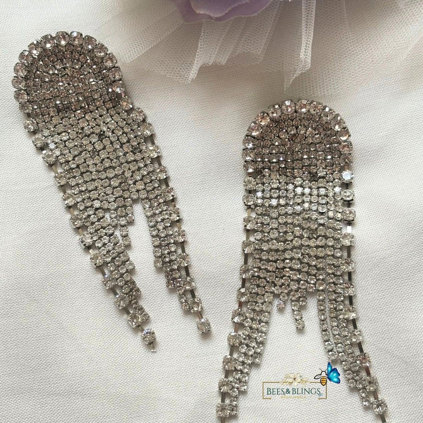 silver party tassel earring