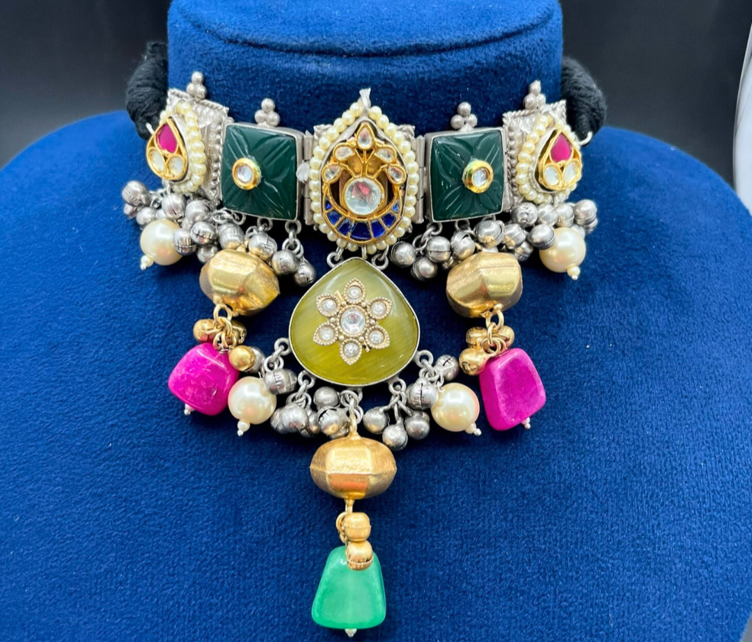 Ras Rasiya green Dual Tone Choker