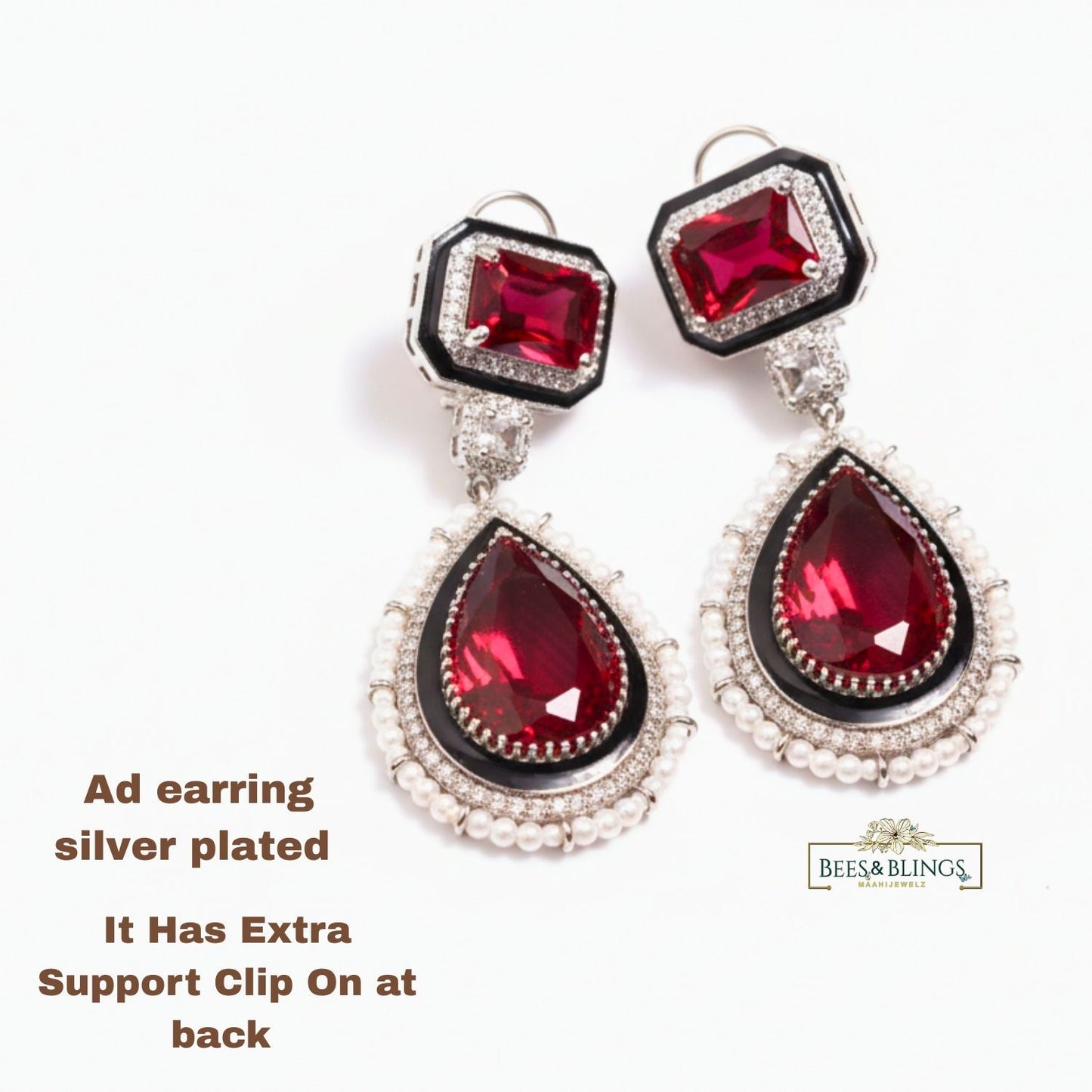 Red Crystal AD Drop Earrings