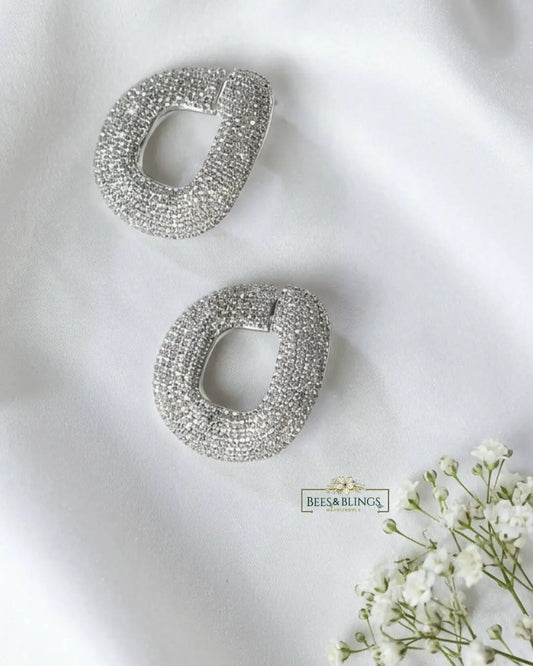 Silver Chunky Statement Earrings
