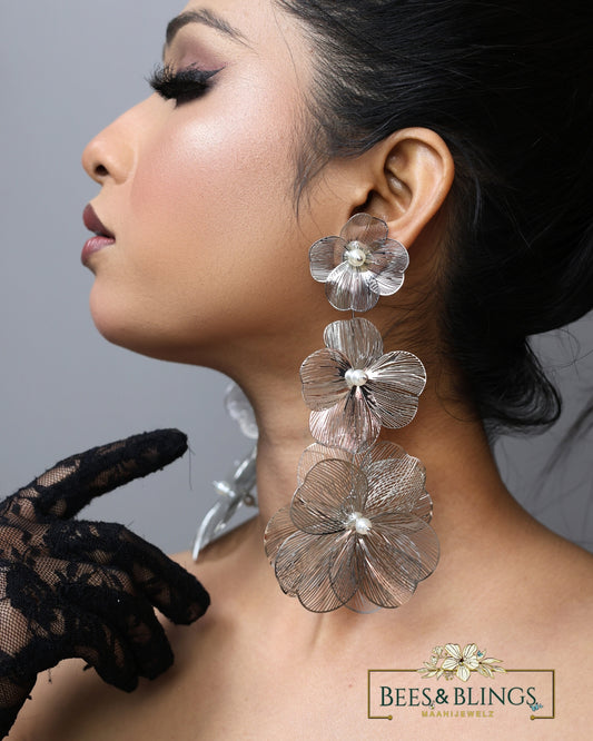 silver-floral-long-party-earrings