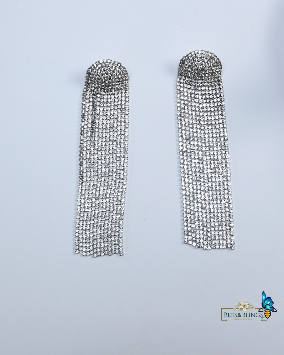 silver party tassel earrings