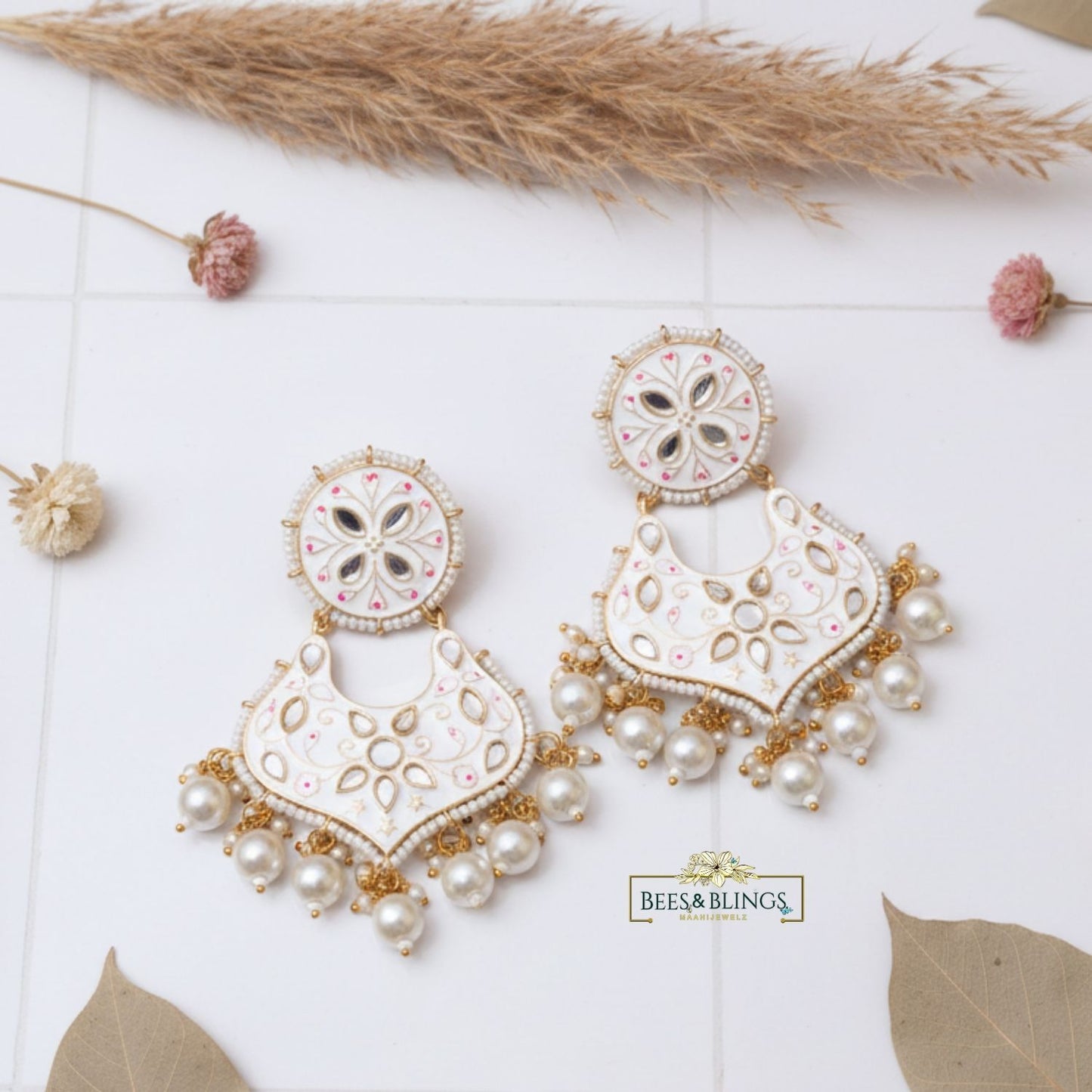 white-meenakari-kundan-jhumkas