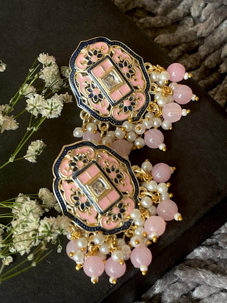 kundan ethnic stud earrings