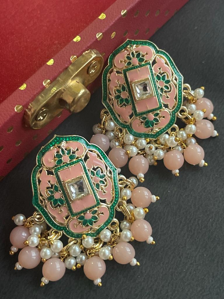 kundan ethnic stud earrings