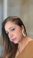 Gold Plated Pearl Hoop Earrings | Chunky Statement Hoops for Women