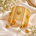 Gold Textured Statement Cuff Bracelet