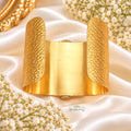 Golden Wine Textured Statement Cuff Bracelet